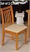 Kitchen & Housewares : Set of 2 Oak Finish Poly Dining Side Chairs/Chair w/Fabric Seat