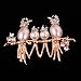 YAZILIND Jewelry Christmas Rose Glaring Warm and Sweet Bird Family Brooches and Pins