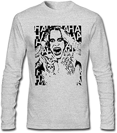 NLJQIANG Suicide Squad Joker Jared Leto Shirts M For Men HeatherGray