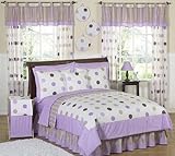 Purple and Brown Modern Dots Teen Bedding 3pc Full / Queen Set