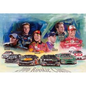 Nascar (Clint Bowyer, Reed Sorenson, JJ Yeley, Denny Hamlin, Martin Truex Jr.) Sports Poster Print - 11" X 17"