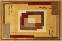 Chandra Rugs Aadi Hand Knotted Tibetan Rug Brown/yellow 2'6"x7'6"