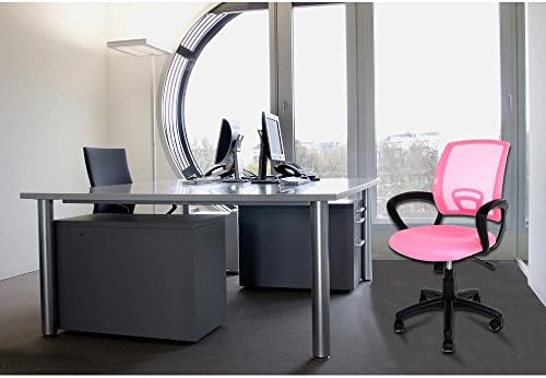 Home Adjustable Office Chair , VECELO Mid Back Mesh Computer Desk Tilt Chair with Arms