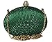 Chicastic Rhinestone Crystal Minaudiere Hard Mini Wedding Cocktail Evening Clutch Bag (Emerald Green)