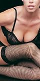 Leg Avenue Women's Lace Top Fishnet Stockings,Black