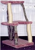 2 Level Rustic Cradle : Color BEIGE : Leg Covering NO SISAL ROPE : Size 1 CRADLE, 1 FLAT PLATFORM