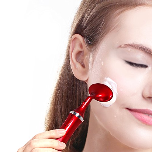 SKG Premium Ultrasonic Facial Brush with 10,000 DuPont Tynex Super Soft Filaments (Wine)