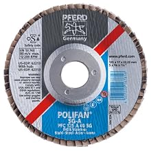 PFERD Polifan SG Abrasive Flap Disc, Type 29, Threaded Hole, Phenolic Resin Backing, Aluminum Oxide