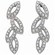 14kt White Gold Ample Leaf Diamond Fashion Earrings