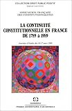 Revue Economica  / La continuité constitutionnelle en France depuis 1789