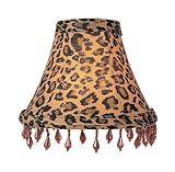 Livex S203 Chandelier Shade Leopard Print Silk Shade with Amber Beads