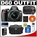 Nikon D60 Digital SLR Camera with 18-55mm AF-S VR Zoom Lens + Nikon 55-200mm AF-S VR Zoom Lens + 4GB SD Card + EN-EL9 Battery + Case + Cameta Bonus Accessory Kit