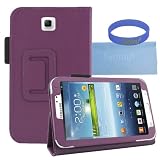 Iwotou Purple PU Leather Stand Case Cover with Stylus Slot Holder Design for Samsung Galaxy Tab 3 7.0 Inch Tablet + Accessories Free Offered By Manufacturer