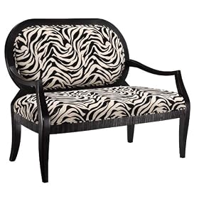 Linon Occasional Love Seat Zebra Print by Linon