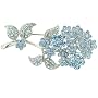 Blue Mum Flower Pin Brooch