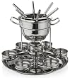 Gourmet Standard 2 Quart Stainless Steel Lazy Susan Fondue Set - FDLS11015