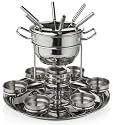 Gourmet Standard 2 Quart Stainless Steel Lazy Susan Fondue Set - FDLS11015