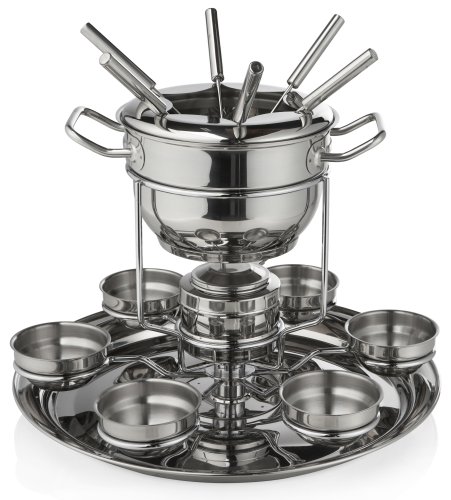 Gourmet Standard 2 Quart Stainless Steel Lazy Susan Fondue Set – FDLS11015