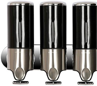 ANDP 0.5 Set of 3 Wall-Mounted Bathroom and Kitchen Soap and liquid Dispenser Holder Stainless Steel , green
