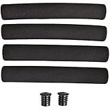 TETC Motorcycle Racing 7/8" Handlebar Rubber Gel Hand Grips + Bar End Cap Plug Black