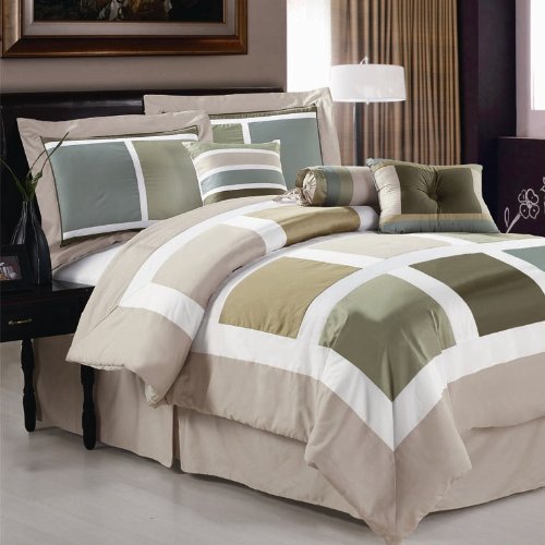 Ventura Queen Size 7PC Comforter Set Geometric 100% Cotton Face