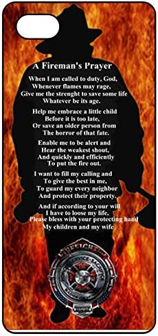 Fireman iPhone 5 Case, Soft Rubber TPU Protective Phone Cover Case Skin for iPhone 5/ 5S/ iPhone Se Black - A Firefighter's Prayer Fireman Symbol