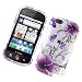 Motorola CLIQ XT (T-Mobile) Snap-On Protector Hard Case Image Cover "Artistic Purple Flowers" Design