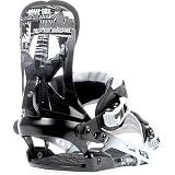 Rome 390 2010 Men's Hard Snowboard Bindings - White / Black Wildstyle
