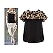 FUNOC Lady Women Leopard Printing Chiffon Casual Tops T Shirt Blouse