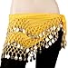 BELLYLADY Chiffon Dangling Gold Coins Belly Dance Hip Scarf, Vogue Style YELLOW1
