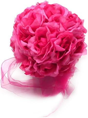 2 Pack Romantic Rose Pomander Flower Balls Rose Bridal for Wedding Bouquets Artificial Flower DIY Pink