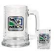 Major League Soccer Logo MLS Glass Tankard and Square Shot Glass Set - Primary Team Logo by Great American Products