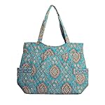 Vera Bradley Pleated Tote Totally Turq Bag Purse