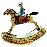Jouet mécanique Cheval à bascule en tôle à clé Jouet dit Ancien en fer blanc