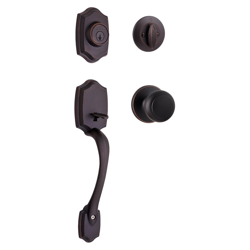 Entry Door Knob Handleset Hardware Front Exterior Lock Adjustable Lever