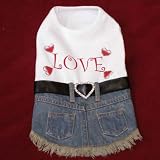 M - Love Heart Valentine Dog Dress at The Regal Dog - Size MEDIUM