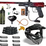 Spyder PILOT ACS Blk/Red FACTORY REFURBISHED Paintball Marker MEGA Gun Set- Electronic Loader