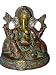 Lord Ganesh Sitting Statue Good Luck Ganesha Red Patina India 6"