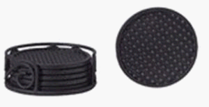 Childrens Toyshop  Kitchen & Housewares : COASTER SET SCROLL BLK