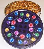 Gourmet Food : Scott's Cakes Garlic Pretzel Nuggets in a Christmas Lights Tin