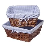 16 Cherry Basket 2-pk. with Blue Gingham Lining