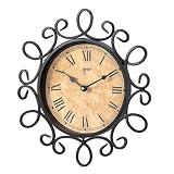 Antique-Style Hand-Forged Wrought-Iron Wall Clock by 
