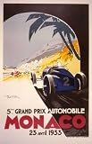 1933 Monaco Grand Prix, Art Poster by George Ham