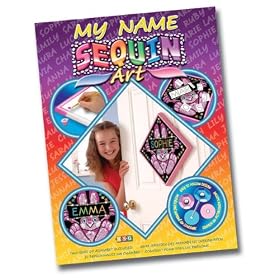 Ksg Arts and Crafts Sequin Art Bunny Rabbit Name Plaque Picture Kit
