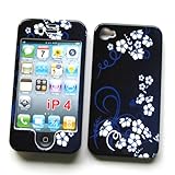Apple iPhone 4 Snap-on Protector Hard Case Image Cover "Midnight Flowers" D ....