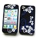 Apple iPhone 4 & 4S Snap-on Protector Hard Case Image Cover "Midnight Flowers" Design