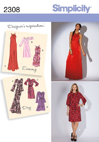 Simplicity Sewing Pattern 2308 Misses' and Miss Petite Day to Evening Dresses, R5 (14-16-18-20-22)