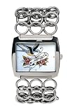 Ed Hardy Ladies Blue Dial Stainless Steel Bracelet Watch