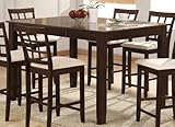 Counter Height Dining Table Contemporary Style Cappuccino Finish