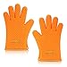 KitchCo Silicone Heat Resistant BBQ and Cooking Gloves - Directly Manage Hot Food - Orange